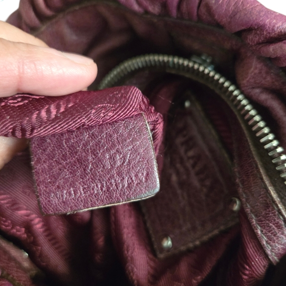 Prada Women's Burgundy Leather Bag - Picture 7 of 7
